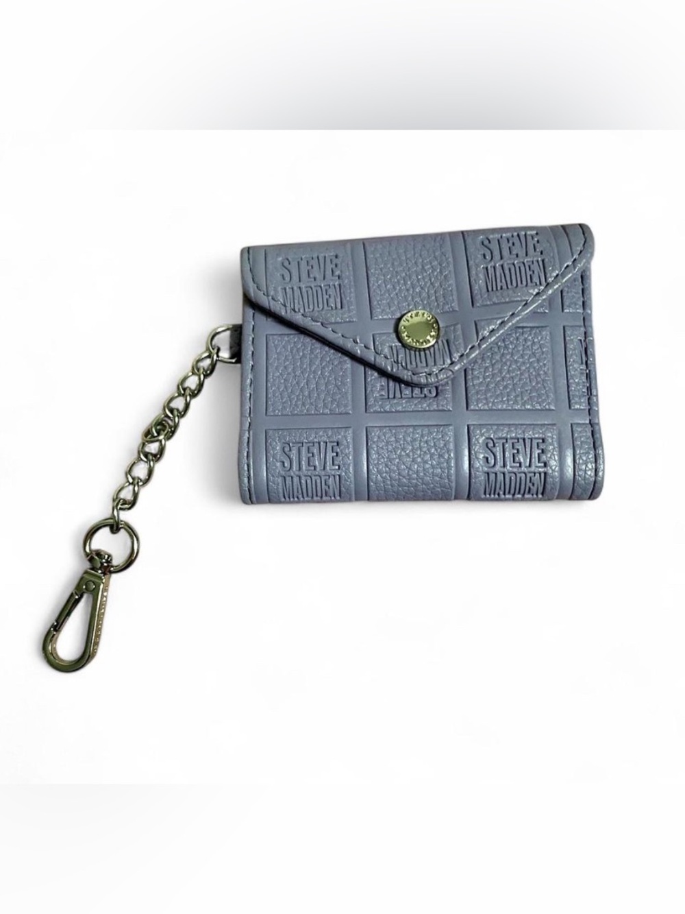 Steve Madden Lilac Embossed Checkerboard Trifold Wallet Keychain EUC